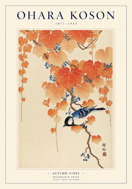 Ohara Koson Autumn Vines No1 - Póster