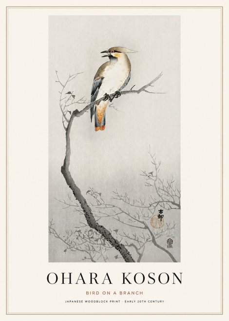 Ohara Koson Bird on a Branch I No1 - Póster