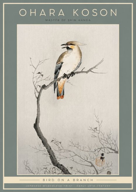 Ohara Koson Bird on a Branch I No2 - Póster