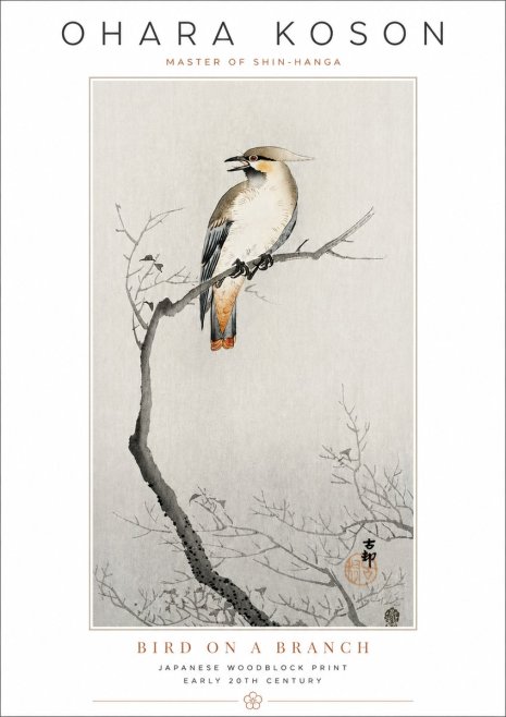 Ohara Koson Bird on a Branch I No3 - Póster