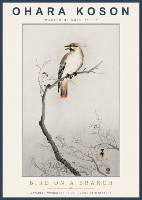 Ohara Koson Bird on a Branch I No4 - Póster