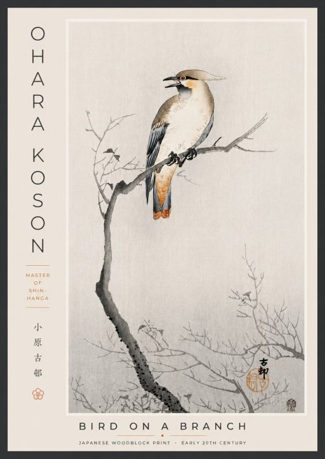 Ohara Koson Bird on a Branch I No5 - Póster