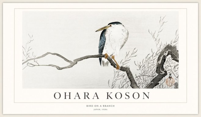 Ohara Koson Bird on a Branch II No1 - Póster