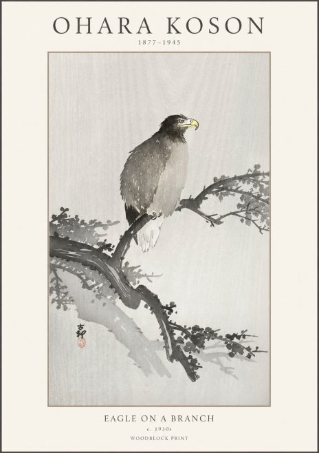 Ohara Koson Eagle on a Branch I No1 - Póster