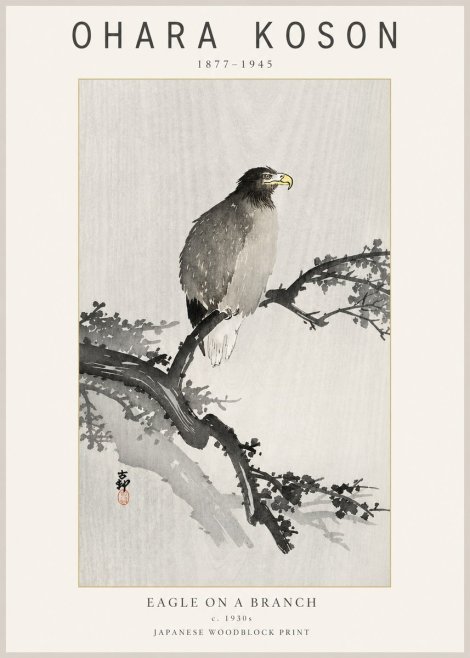 Ohara Koson Eagle on a Branch I No2 - Póster