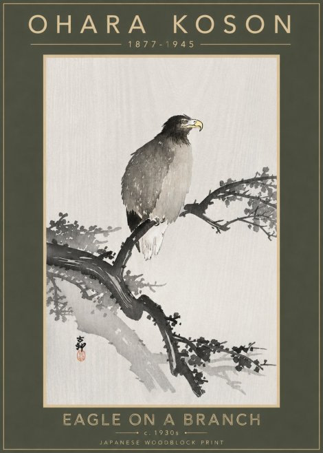 Ohara Koson Eagle on a Branch I No4 - Póster