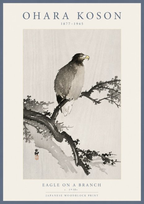 Ohara Koson Eagle on a Branch I No5 - Póster