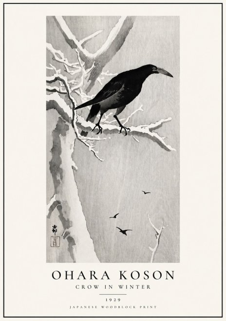 Ohara Koson Crow in Winter I No1 - Póster