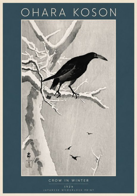 Ohara Koson Crow in Winter I No6 - Póster