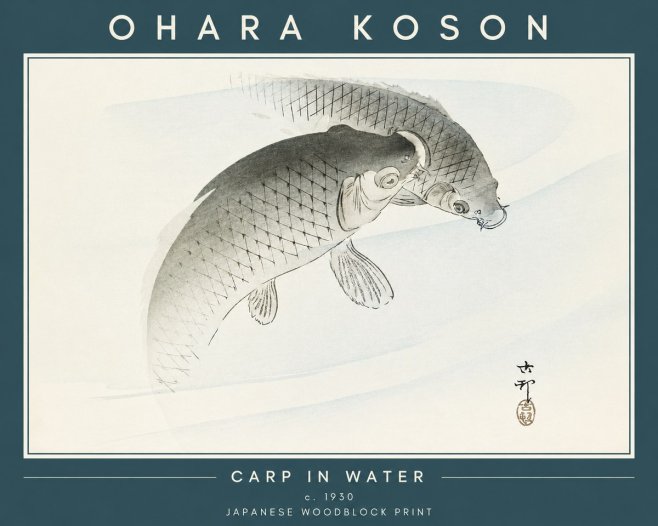 Ohara Koson Carp in Water No2 - Póster