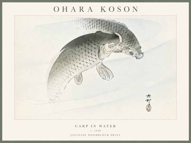 Ohara Koson Carp in Water No4 - Póster