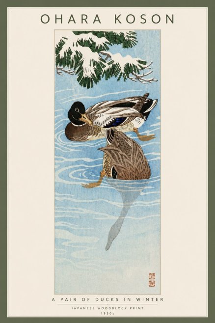 Ohara Koson A Pair of Ducks in Winter No3 - Póster