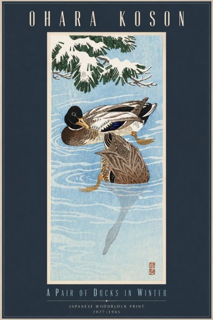 Ohara Koson A Pair of Ducks in Winter No5 - Póster