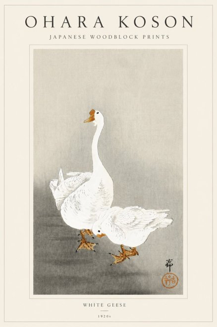 Ohara Koson White Geese No5 - Póster