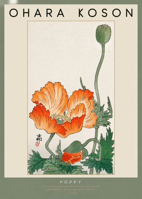 Ohara Koson Poppy No2 - Póster