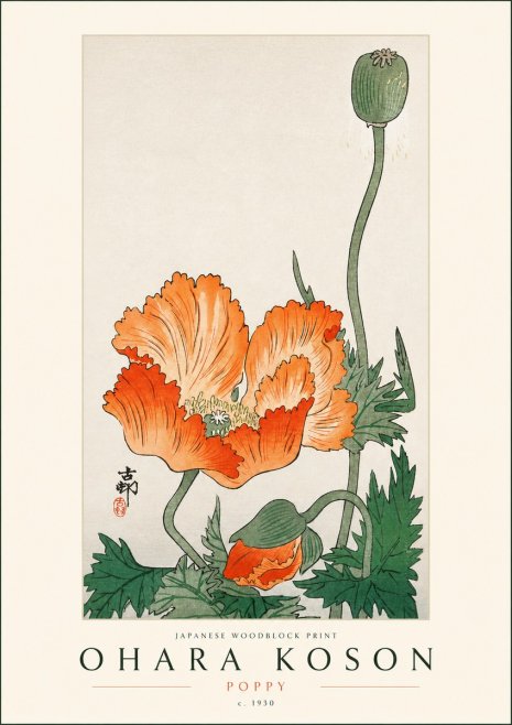 Ohara Koson Poppy No3 - Póster