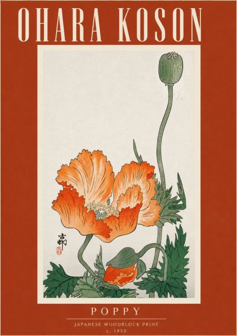 Ohara Koson Poppy No4 - Póster