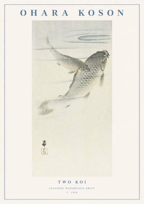 Ohara Koson Two Koi I No1 - Póster