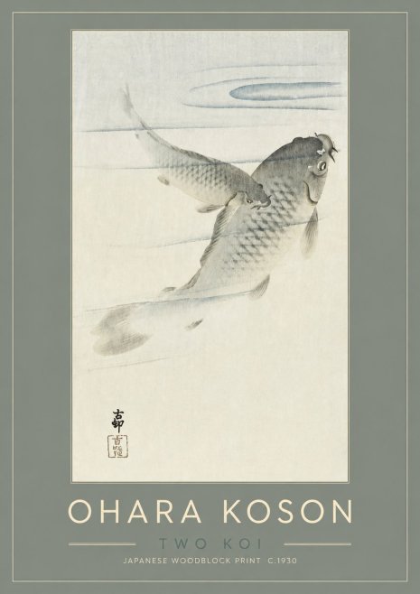 Ohara Koson Two Koi I No2 - Póster