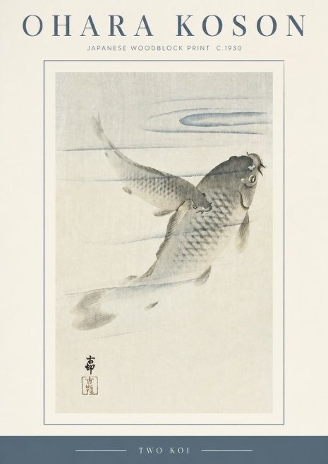 Ohara Koson Two Koi I No3 - Póster