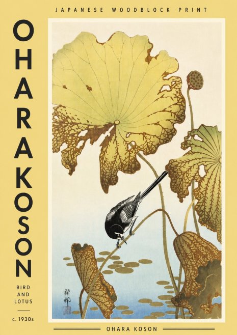 Ohara Koson Bird and Lotus No4 - Póster