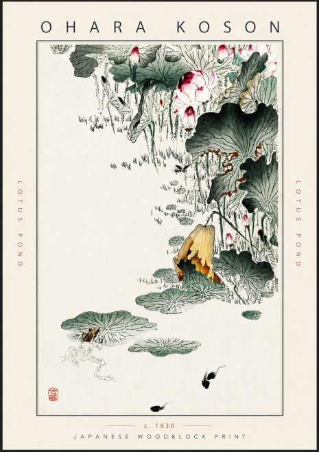 Ohara Koson Lotus Pond No5 - Póster