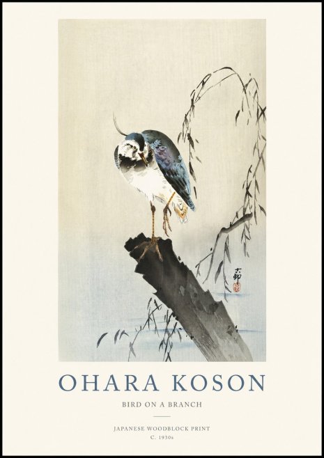 Ohara Koson Bird on a Branch III No1 - Póster
