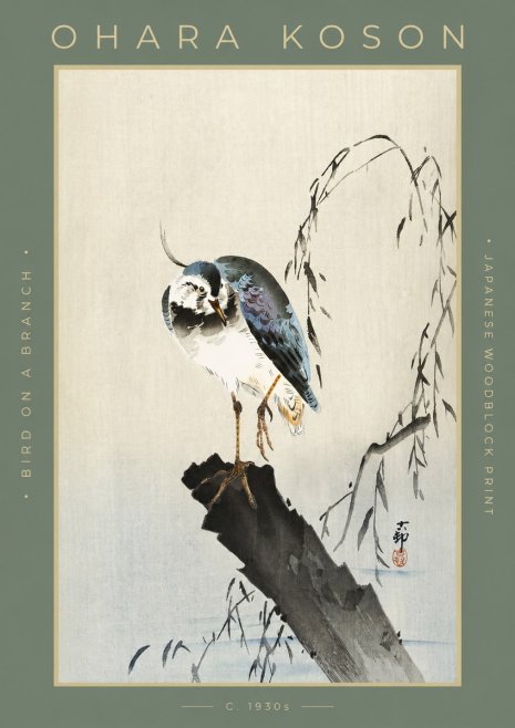 Ohara Koson Bird on a Branch III No2 - Póster