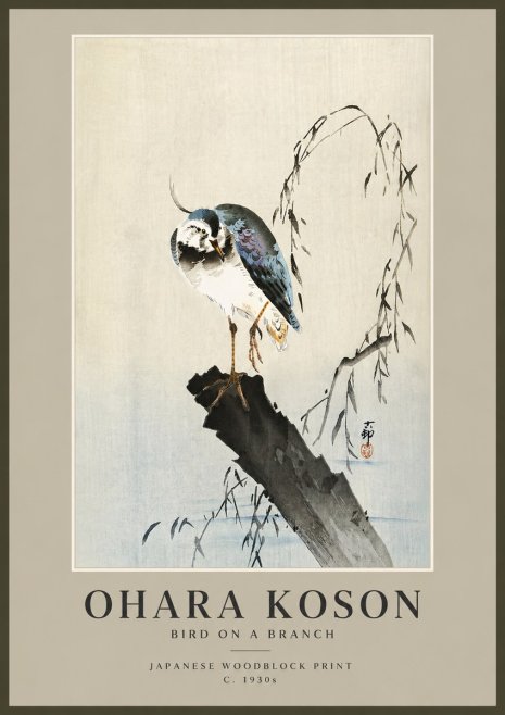 Ohara Koson Bird on a Branch III No6 - Póster