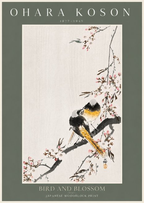 Ohara Koson Bird and Blossom No3 - Póster