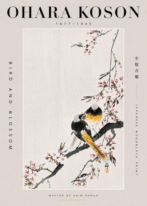 Ohara Koson Bird and Blossom No5 - Póster