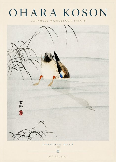Ohara Koson Dabbling Duck No3 - Póster