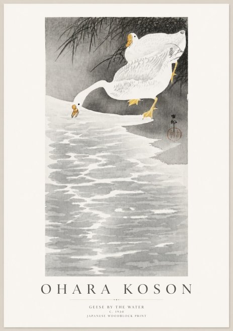 Ohara Koson Geese by the Water No1 - Póster