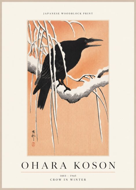 Ohara Koson Crow in Winter II No1 - Póster