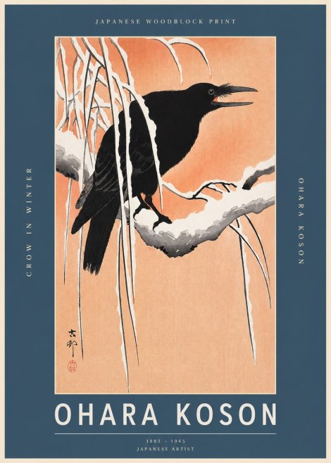 Ohara Koson Crow in Winter II No2 - Póster