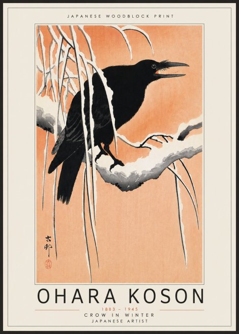 Ohara Koson Crow in Winter II No4 - Póster