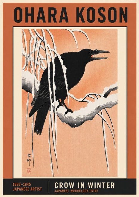 Ohara Koson Crow in Winter II No6 - Póster