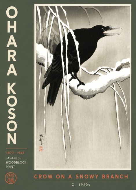 Ohara Koson Crow on a Snowy Branch III No3 - Póster