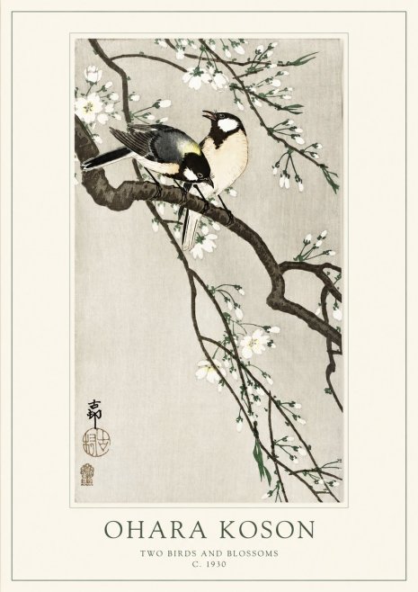 Ohara Koson Two Birds and Blossoms II No1 - Póster