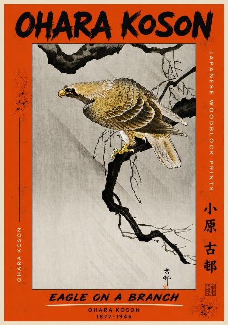 Ohara Koson Eagle on a Branch II No4 - Póster