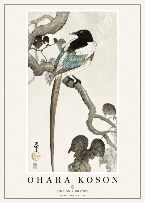 Ohara Koson Bird on a Branch IV No1 - Póster