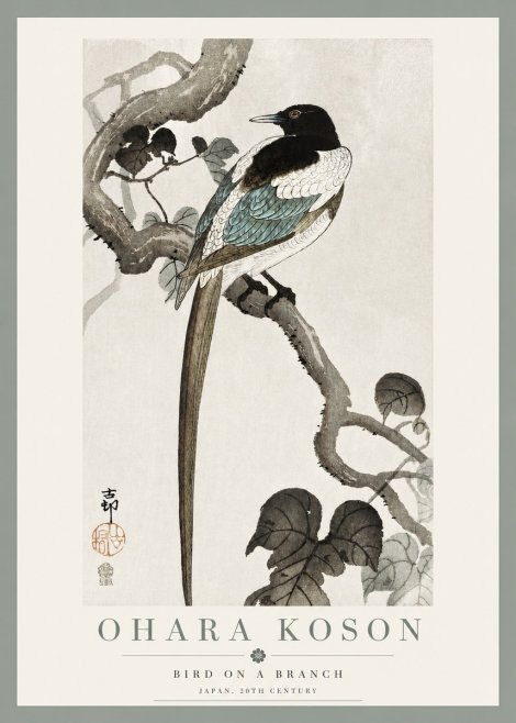Ohara Koson Bird on a Branch IV No3 - Póster