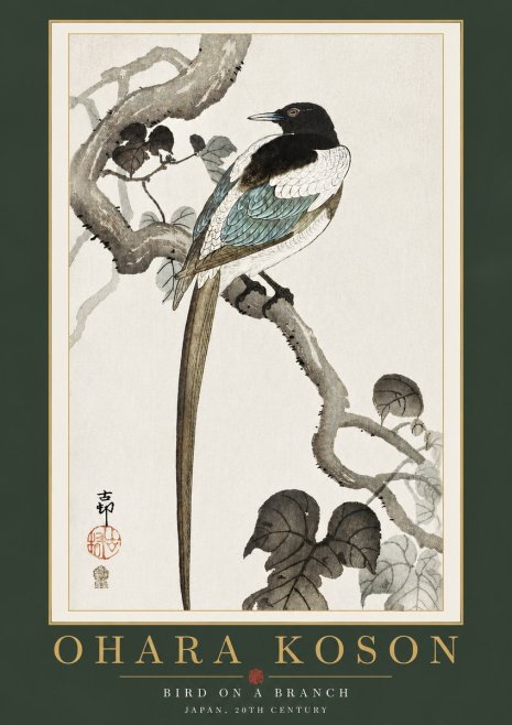 Ohara Koson Bird on a Branch IV No4 - Póster
