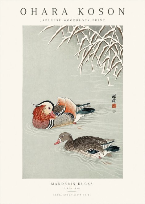 Ohara Koson Mandarin Ducks No1 - Póster