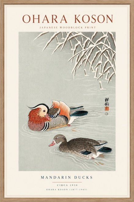 Ohara Koson Mandarin Ducks No6 - Póster