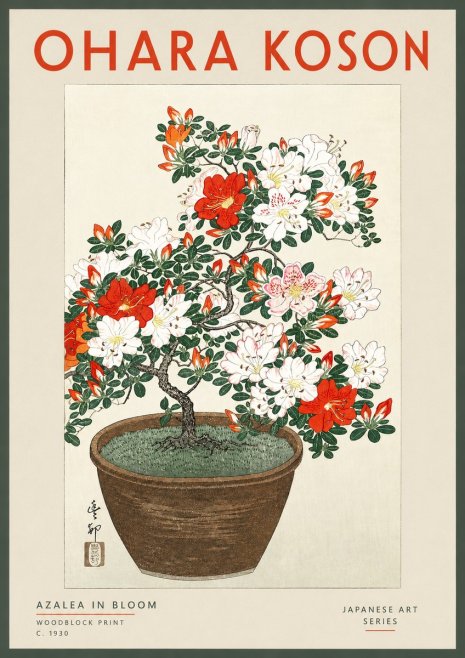 Ohara Koson Azalea in Bloom No2 - Póster