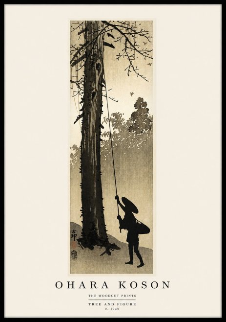 Ohara Koson Tree and Figure No1 - Póster