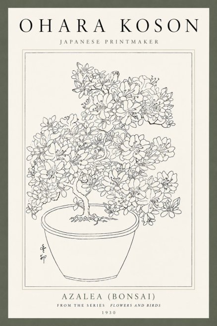 Ohara Koson Azalea (Bonsai) No4 - Póster