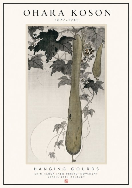 Ohara Koson Hanging Gourds No5 - Póster