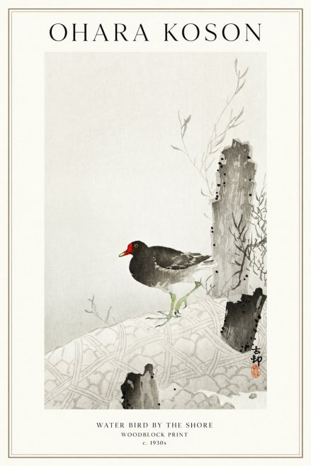 Ohara Koson Water Bird by the Shore No1 - Póster